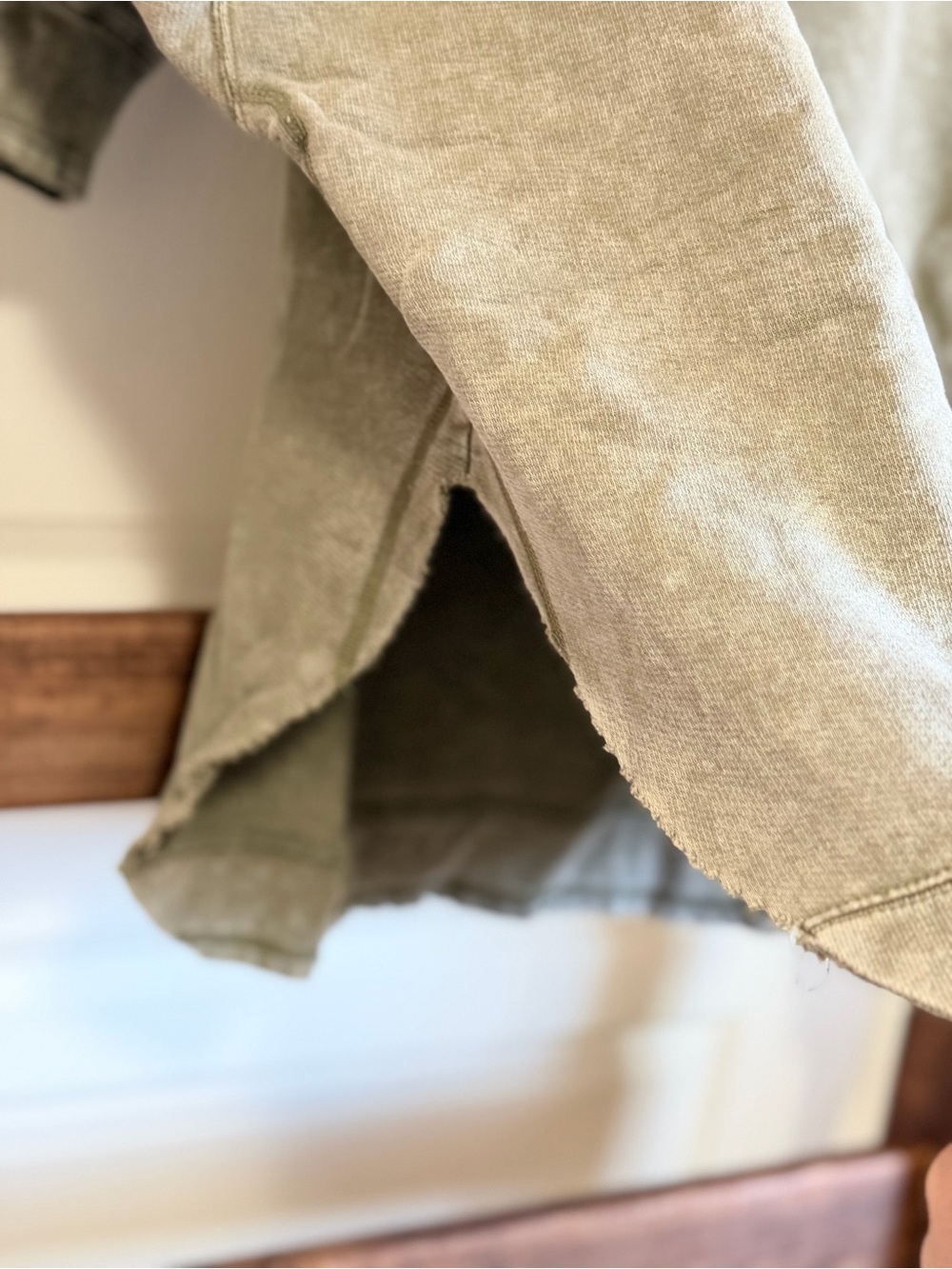 Pebby Forevee Side Slit Crewneck in Olive - Picture 4 of 5